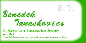 benedek tamaskovics business card